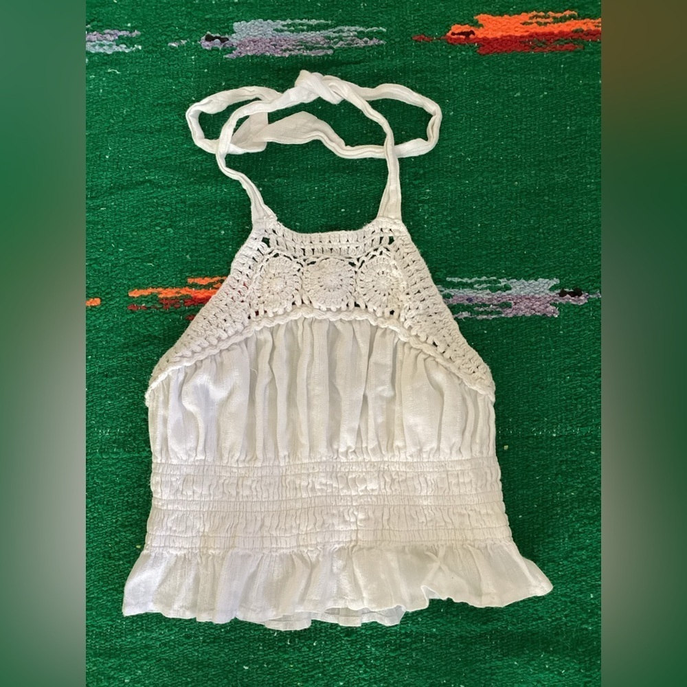 Lucky Brand White Textured Top @10